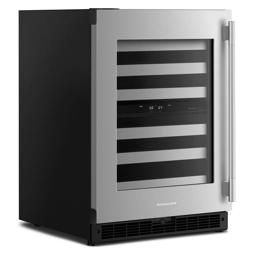Kitchenaid KUWL324SSB 24" Undercounter Wine Cellar with Full-Extension Metal-Front Racks