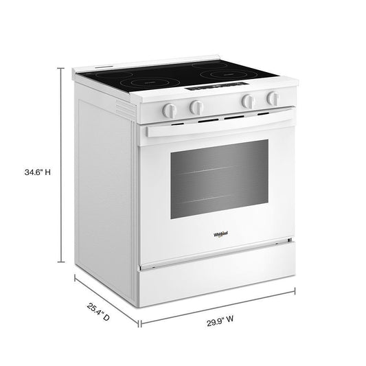 Whirlpool WSES3130SW 30-inch Electric Range with No Preheat and Slow Cook Modes