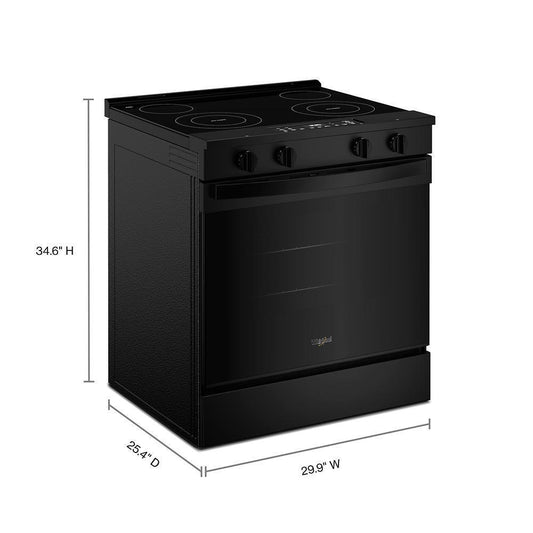 Whirlpool WSES3130SB 30-inch Electric Range with No Preheat and Slow Cook Modes