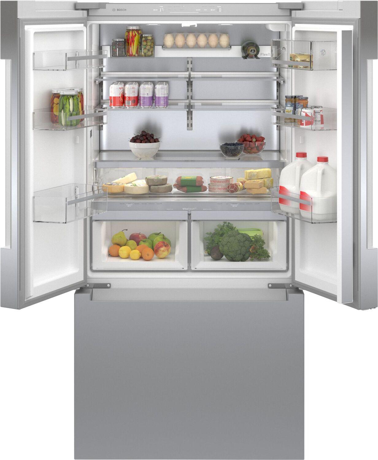 Bosch B36CT81ENS 800 Series, French Door Bottom freezer, multi door, 36'', Brushed steel (with anti-fingerprint), Total No Frost