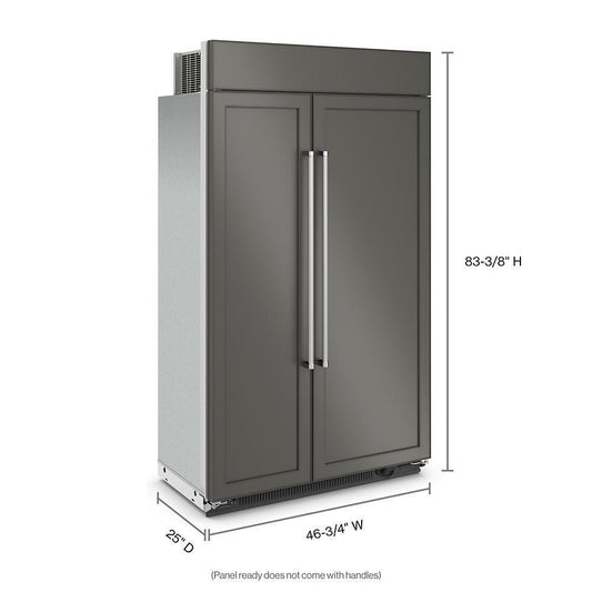 Kitchenaid KBSN708MPA 30 Cu. Ft. 48"" Built-In Side-by-Side Refrigerator with Panel-Ready Doors