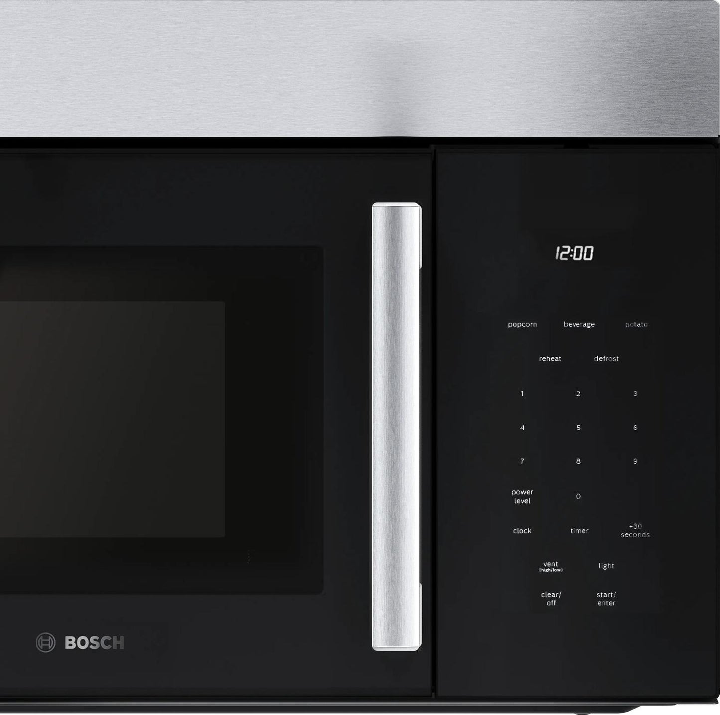 Bosch HMV1055U 100 Series, Over-The-Range Microwave, 30'', Door Hinge: left, Stainless steel