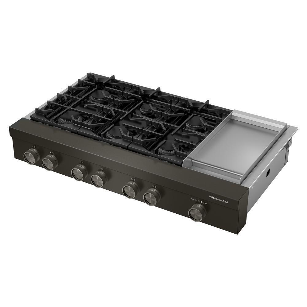 KCGK948TBE KitchenAid® 48-inch 6-Burner Gas Commercial-Style Rangetop with Griddle