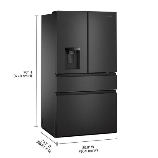 WRMF3536SV Whirlpool® 29 Cu. Ft. Family-Sized Capacity French Door Refrigerator with Flexible Temperature Drawer