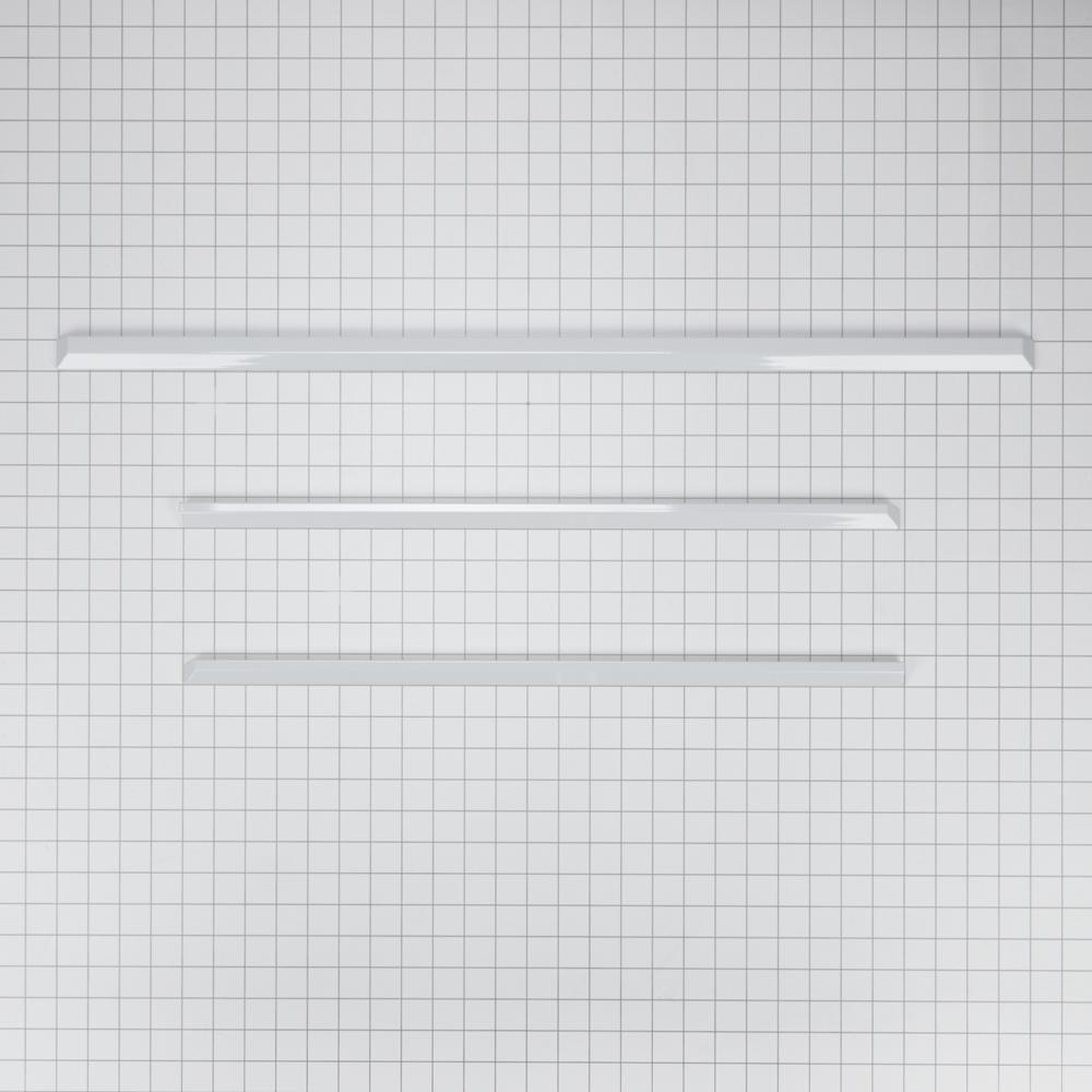 Kitchenaid W10675027 30" Slide-in Range Trim Kit, White, with (1) 30" L trim piece, (2) 20" L trim pieces, and installation instructions