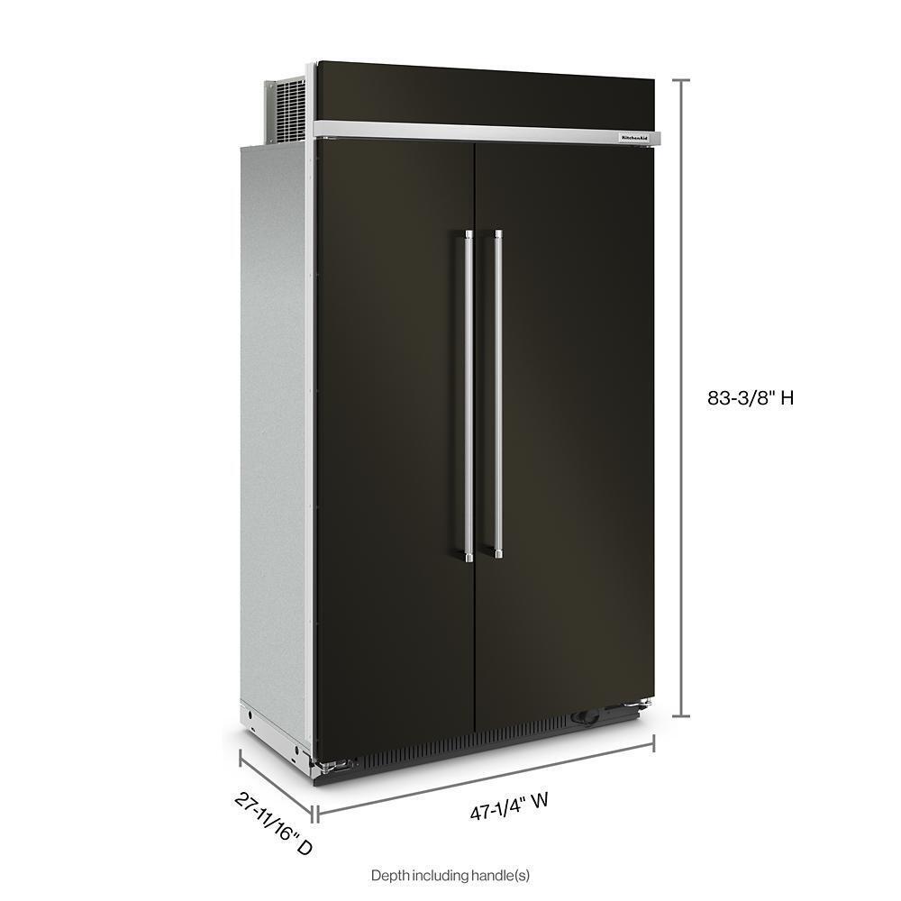 Kitchenaid KBSN708MBS 30 Cu. Ft. 48" Built-In Side-by-Side Refrigerator with PrintShield™ Finish