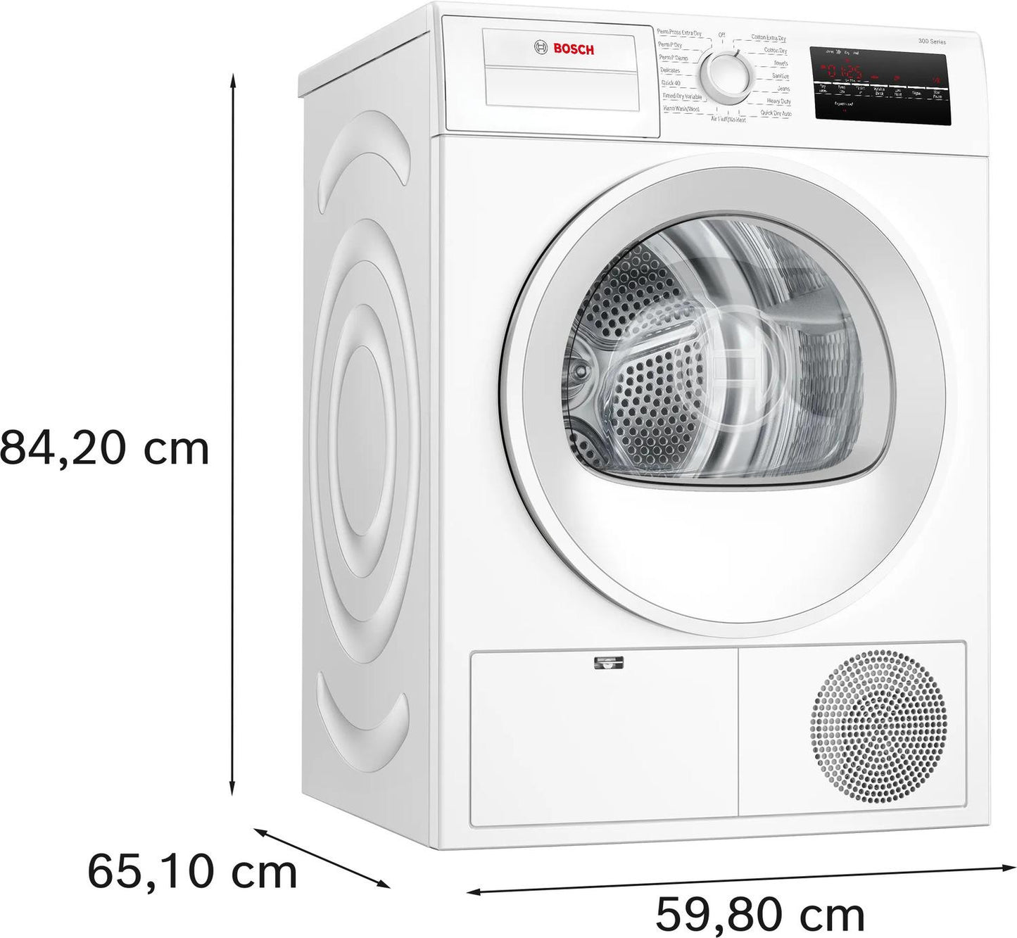Bosch WPA12100UC 300 Series, condenser tumble dryer, White