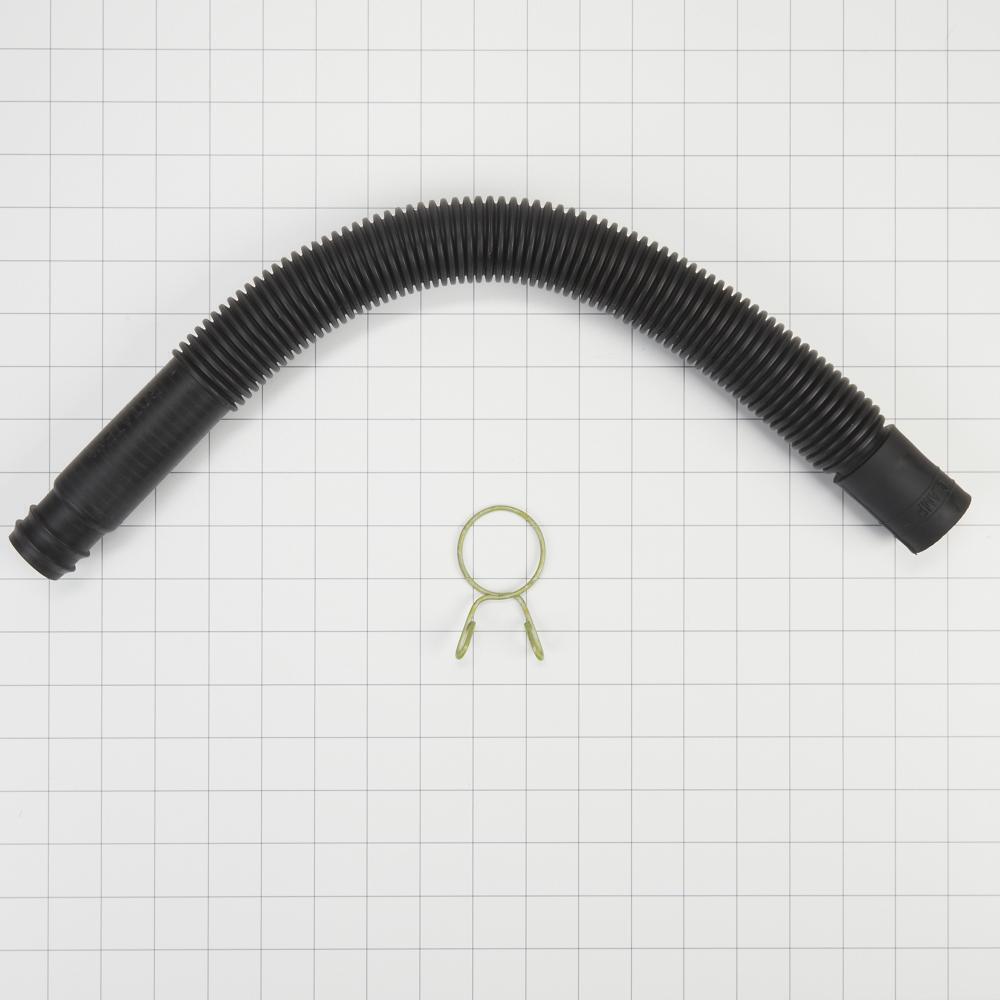 Maytag 285702 21" Black corrugated top load washer drain hose with fittings & clamp (excludes Bravos-Cabrio) - 1 pack