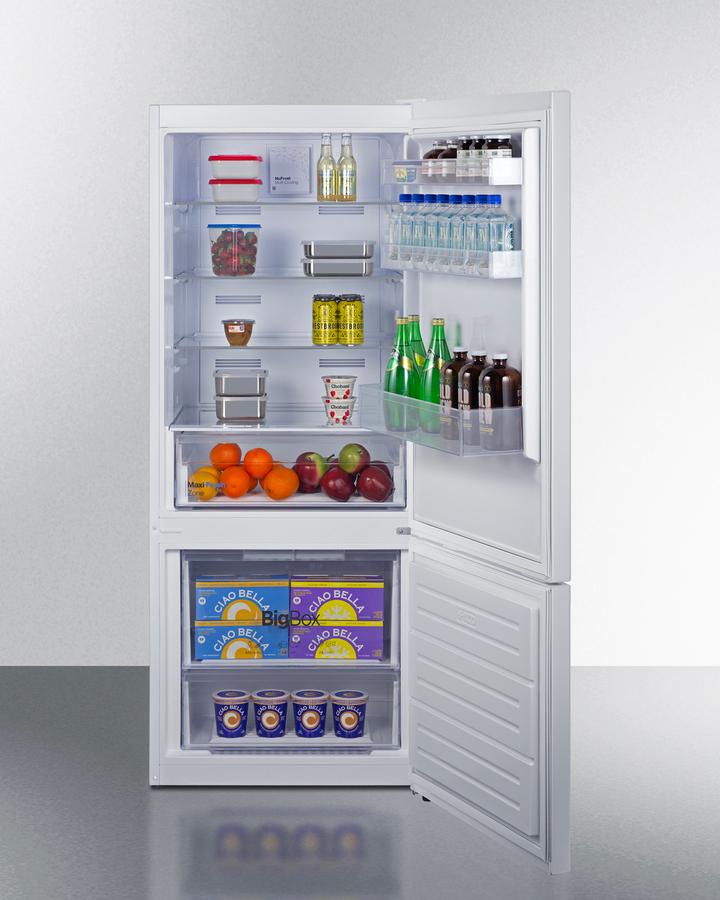 Summit FFBF151W 28" Wide Bottom Mount Refrigerator-freezer