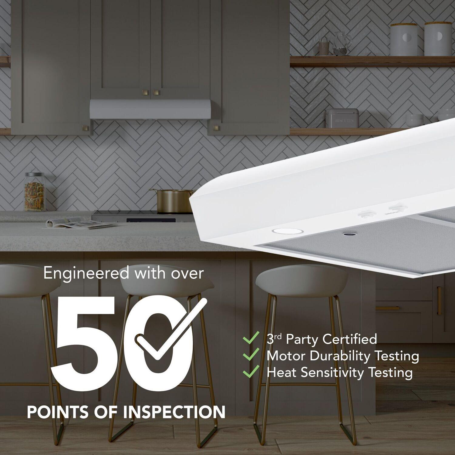 MTR1303WW Broan-NuTone 30-Inch Under Cabinet Range Hood, ENERGY STAR, 350 Max Blower CFM, White