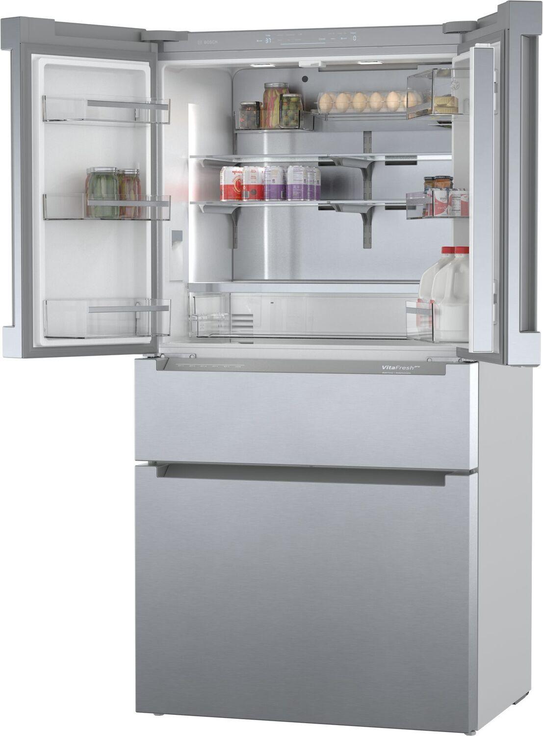 Bosch B36CL80ENS 800 Series, French Door Bottom freezer, multi door, 36'', Brushed steel (with anti-fingerprint)