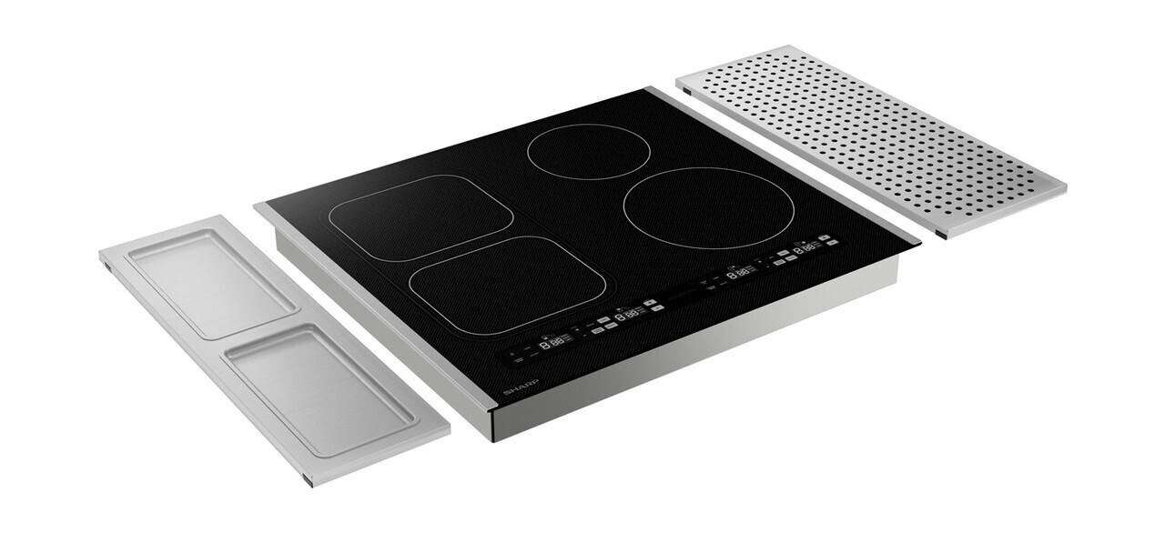 SCH2443GB Sharp 24 in. Induction Cooktop with Side Accessories