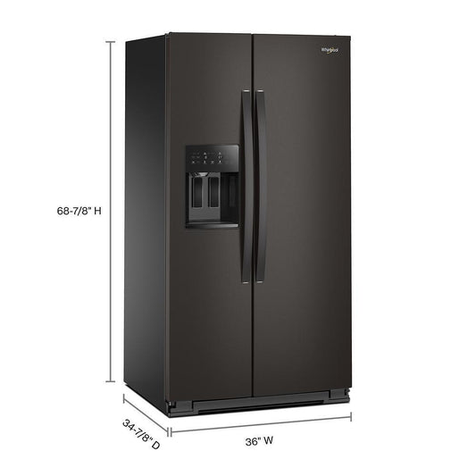 Whirlpool WRSF5536RV 36-inch Standard Depth Side-by-Side Refrigerator with TruCool™ System