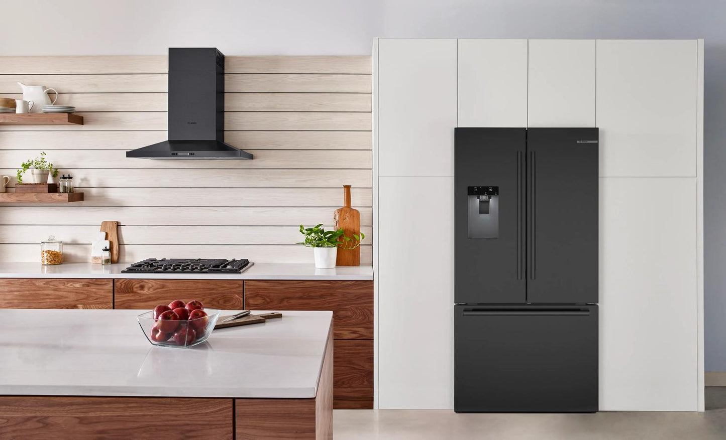 Bosch B36FD52SNB 500 Series, French Door Bottom freezer, multi door, 36'', Black inox-antifingerprint, Total No Frost