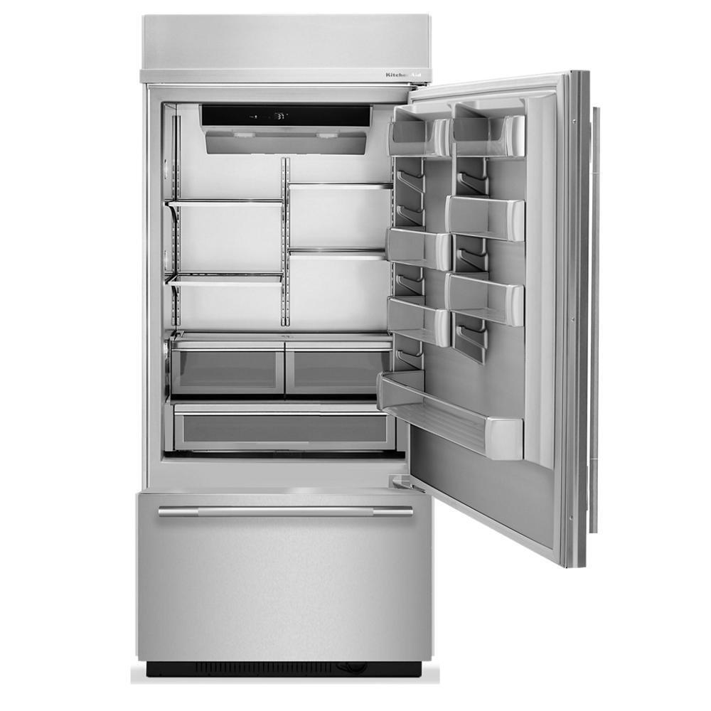 Kitchenaid KBBR336SPS 20.8 Cu. Ft. 36" Built-In Bottom Mount Refrigerator with Platinum Interior