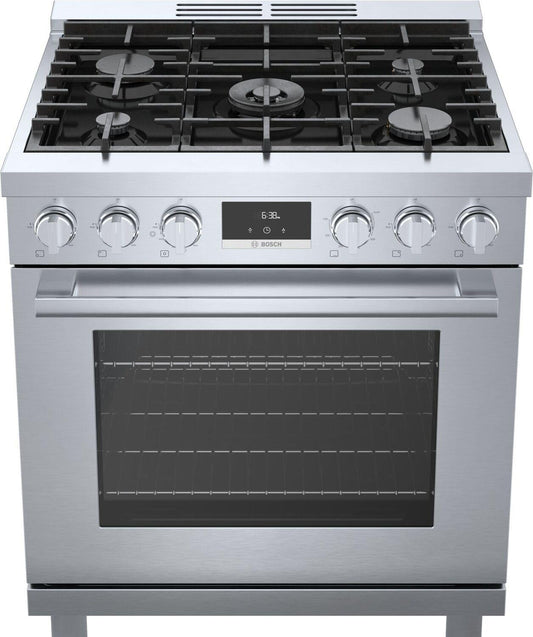 Bosch HDS8055U 800 Series, Dual fuel freestanding range, 30'', Stainless steel