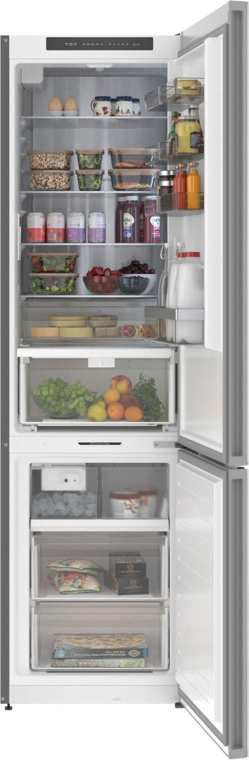 Bosch B24CB80ESW 800 Series, free-standing fridge-freezer with freezer at bottom, glass door, 24'', White, Total No Frost