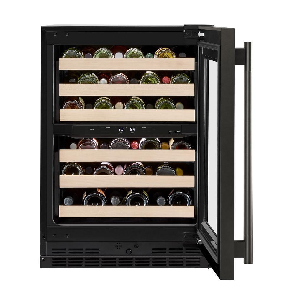 Kitchenaid KUWR524SBE 24" Undercounter Wine Cellar with Full-Extension Wood-Front Racks