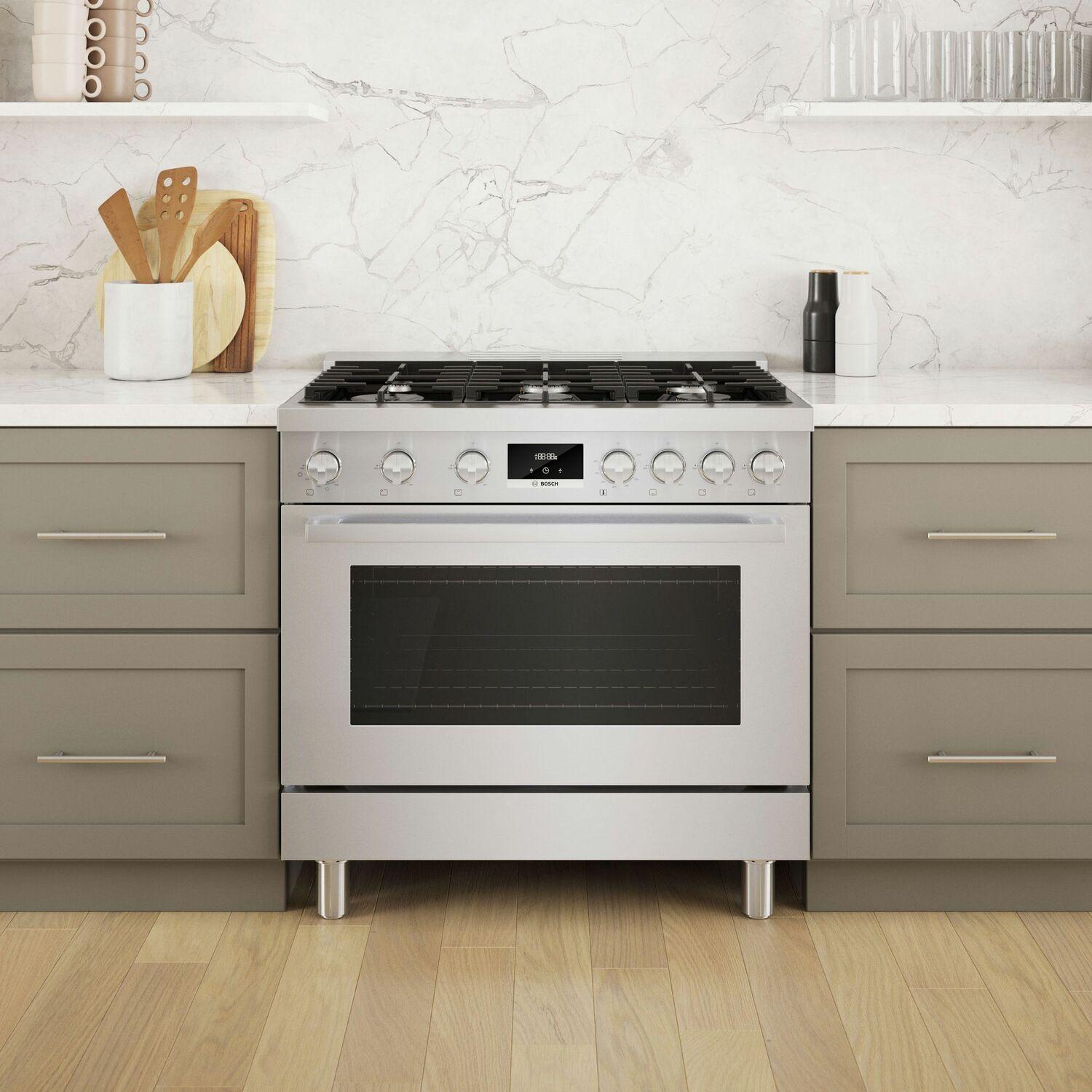 Bosch HGS8655UC 800 Series Gas Freestanding Range 36" Stainless Steel
