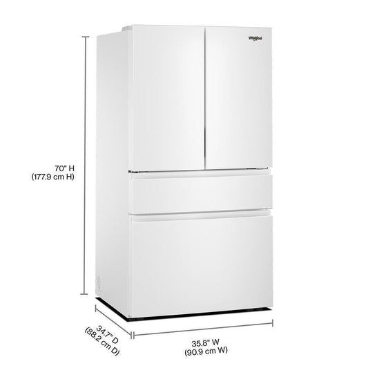 WRMF3336SW Whirlpool® 30 Cu. Ft. Family-Sized Capacity French Door Refrigerator with Flexible Temperature Drawer