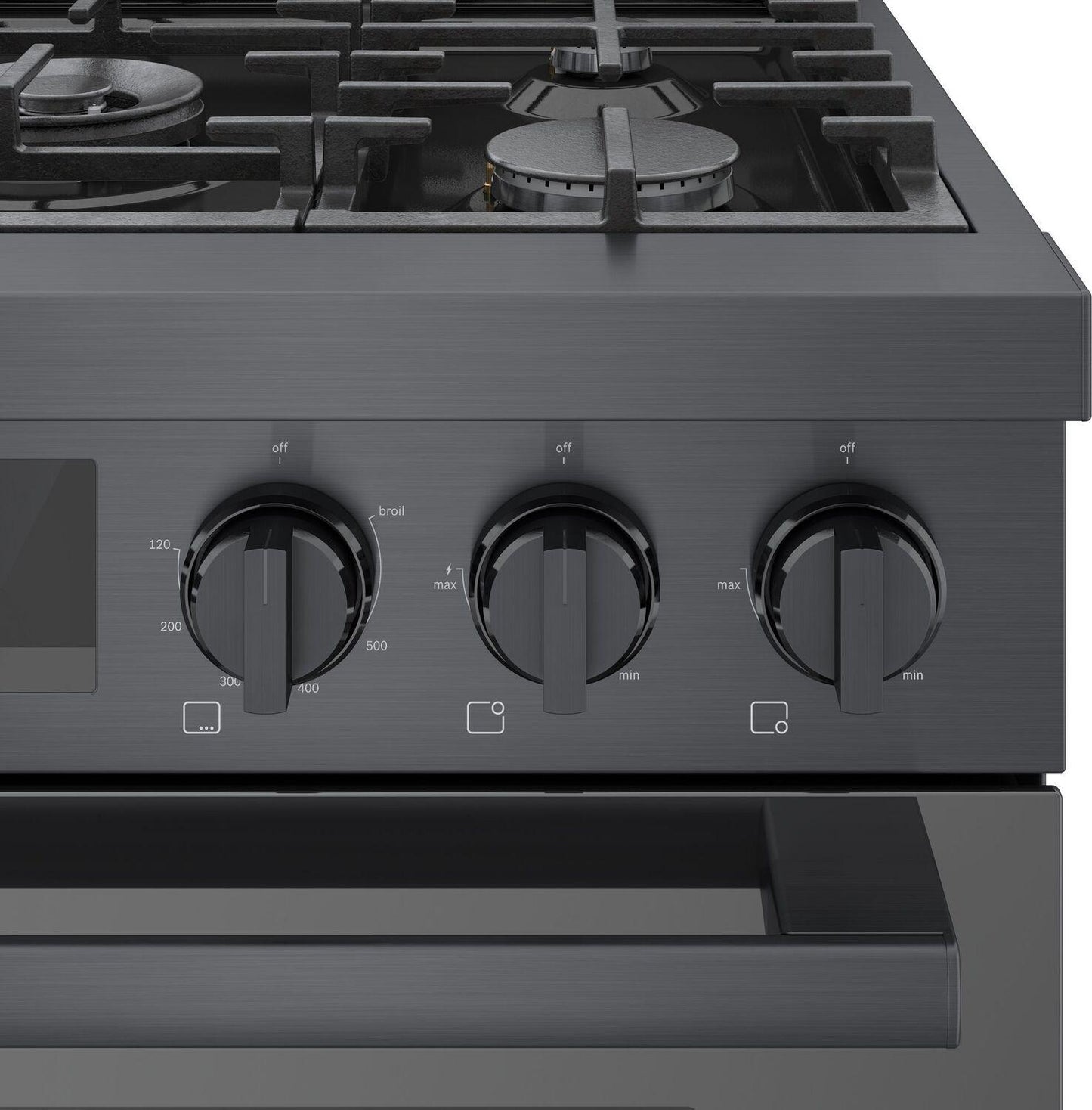 Bosch HGS8045UC 800 Series, Gas freestanding range, 30'', Black stainless steel