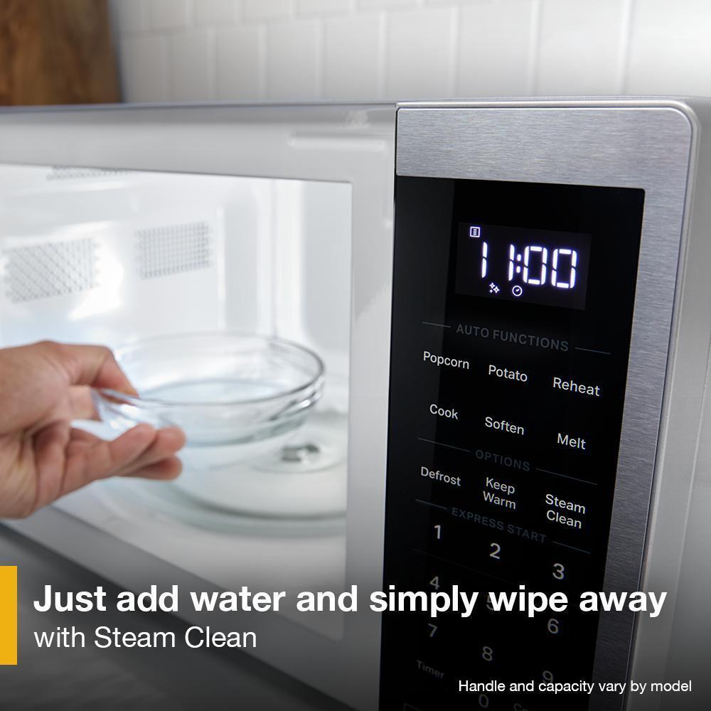 Whirlpool WMCS3019RB 0.9 cu. ft. Black Countertop Microwave With Steam Clean - 900 watt
