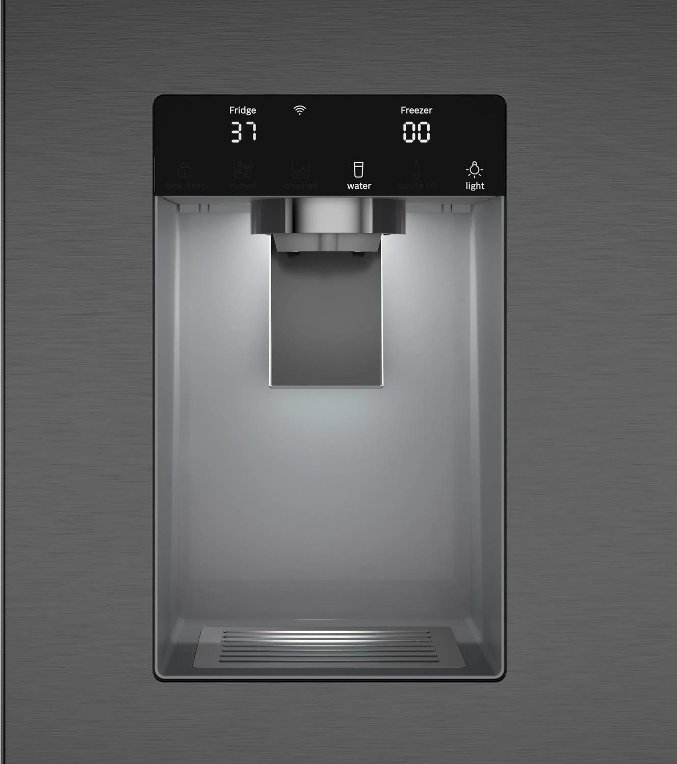 Bosch B36FD52SNB 500 Series, French Door Bottom freezer, multi door, 36'', Black inox-antifingerprint, Total No Frost
