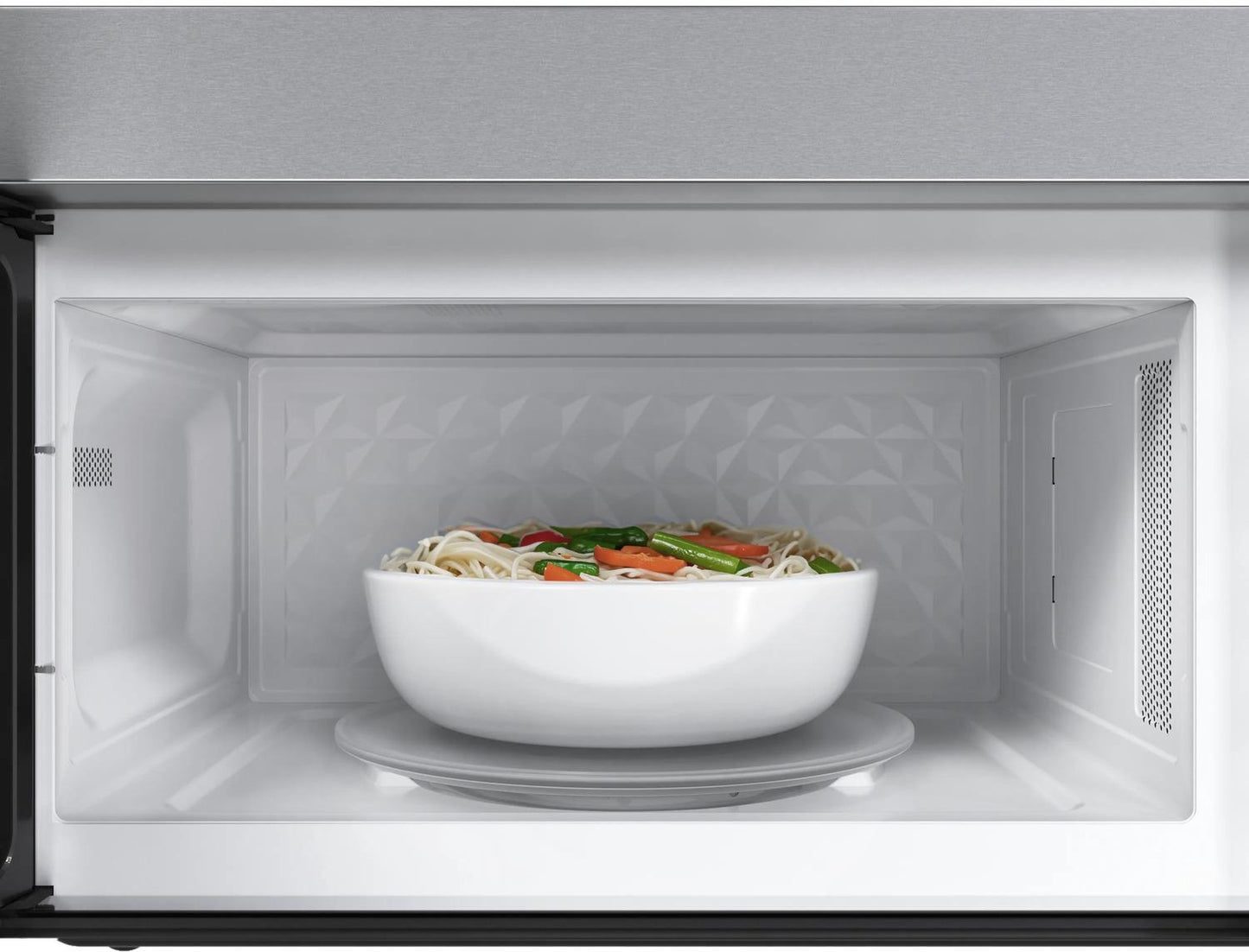 Bosch HMV1055U 100 Series, Over-The-Range Microwave, 30'', Door Hinge: left, Stainless steel