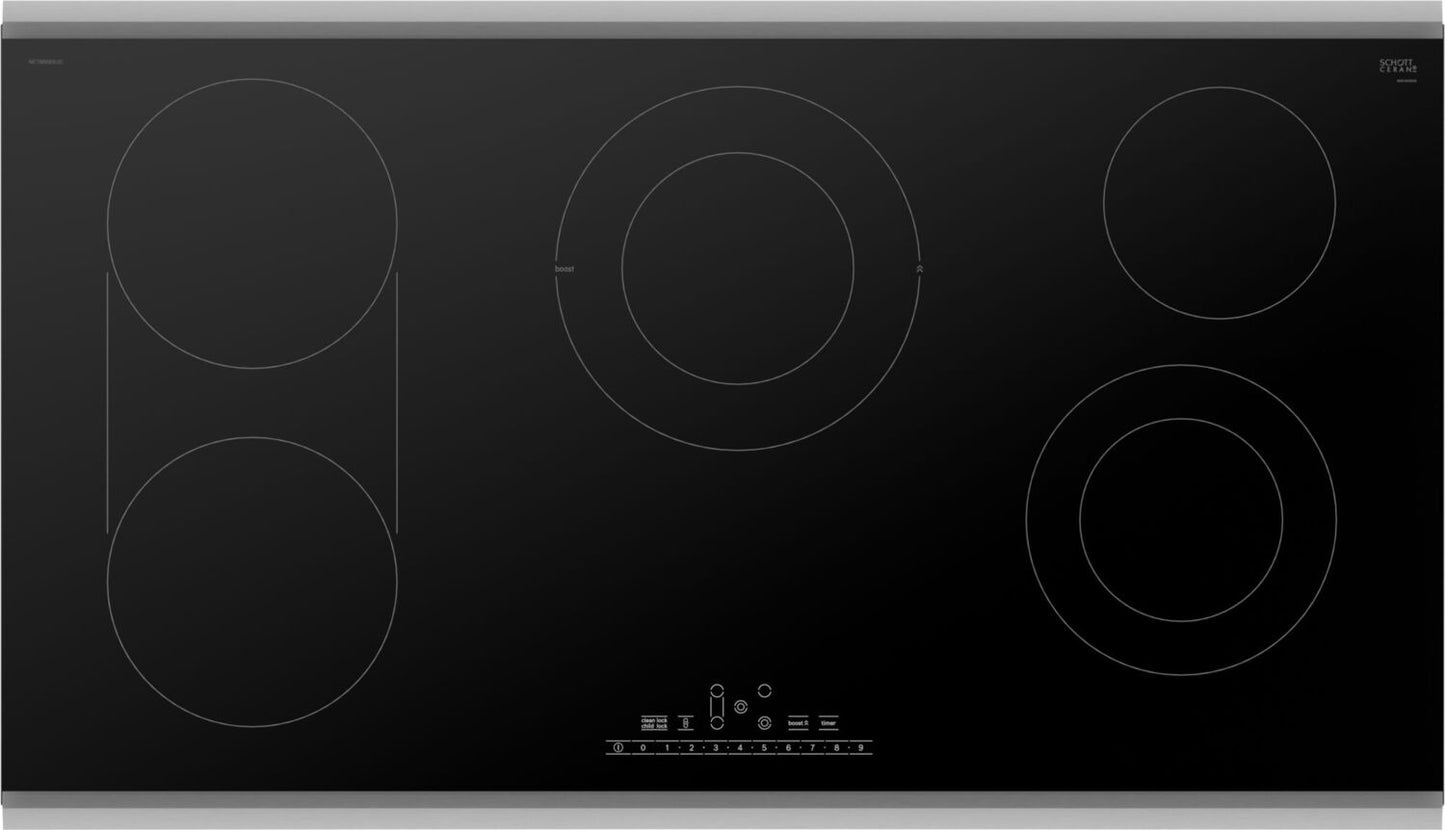 Bosch NET8669SUC 800 Series Electric Cooktop 36" Black, surface mount with frame