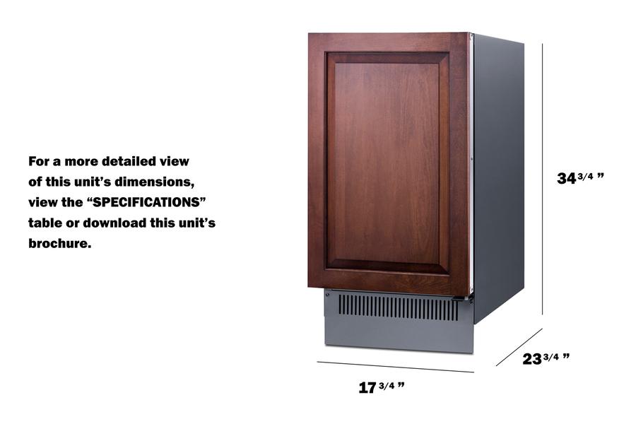 Summit BIM182IF 18" Wide Clear Icemaker (panel Not Included)