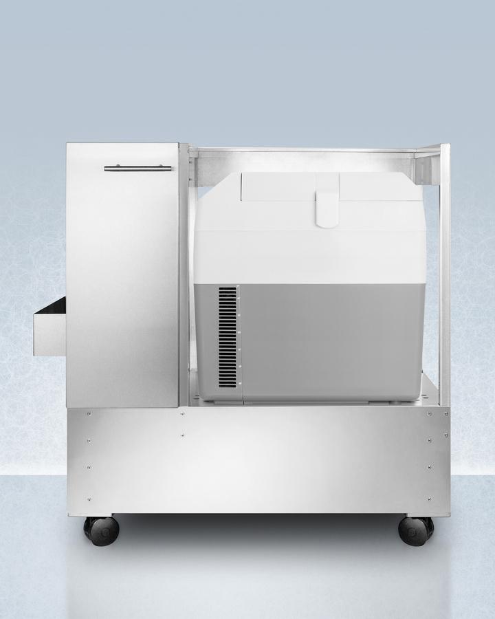 Summit SPRF36CART Stainless Steel Cart With Portable Refrigerator/freezer