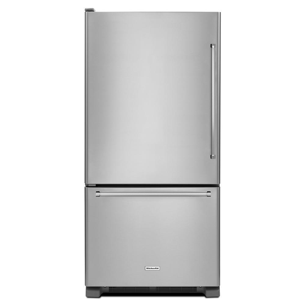 Kitchenaid 22 cu. ft. 33-Inch Width Full Depth Non Dispense Bottom Mount Refrigerator