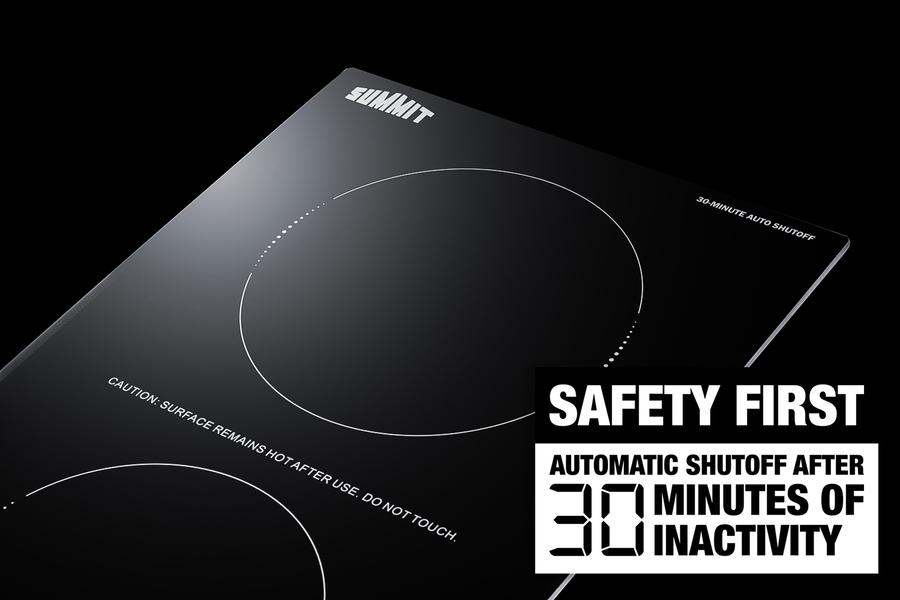 Summit SINCH230V2B 12" Wide 208-240v 2-zone Induction Cooktop With Safety Shutoff