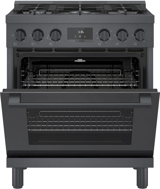 Bosch HGS8045UC 800 Series, Gas freestanding range, 30'', Black stainless steel
