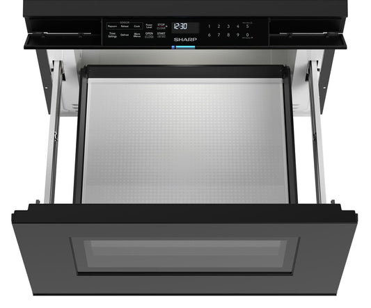 SMD2479MB Sharp 24 in. 1.2 cu. ft. Deco Series Built-In Smart Microwave Drawer™ Oven with Easy Wave Open in Black
