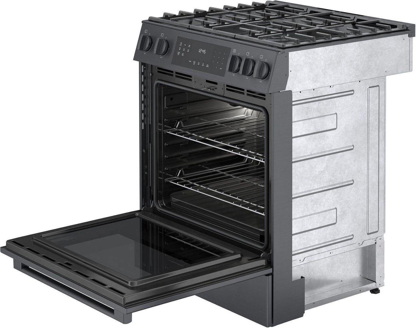 Bosch HGI8046UC 800 Series, Gas slide-in range, 30'', Black stainless steel