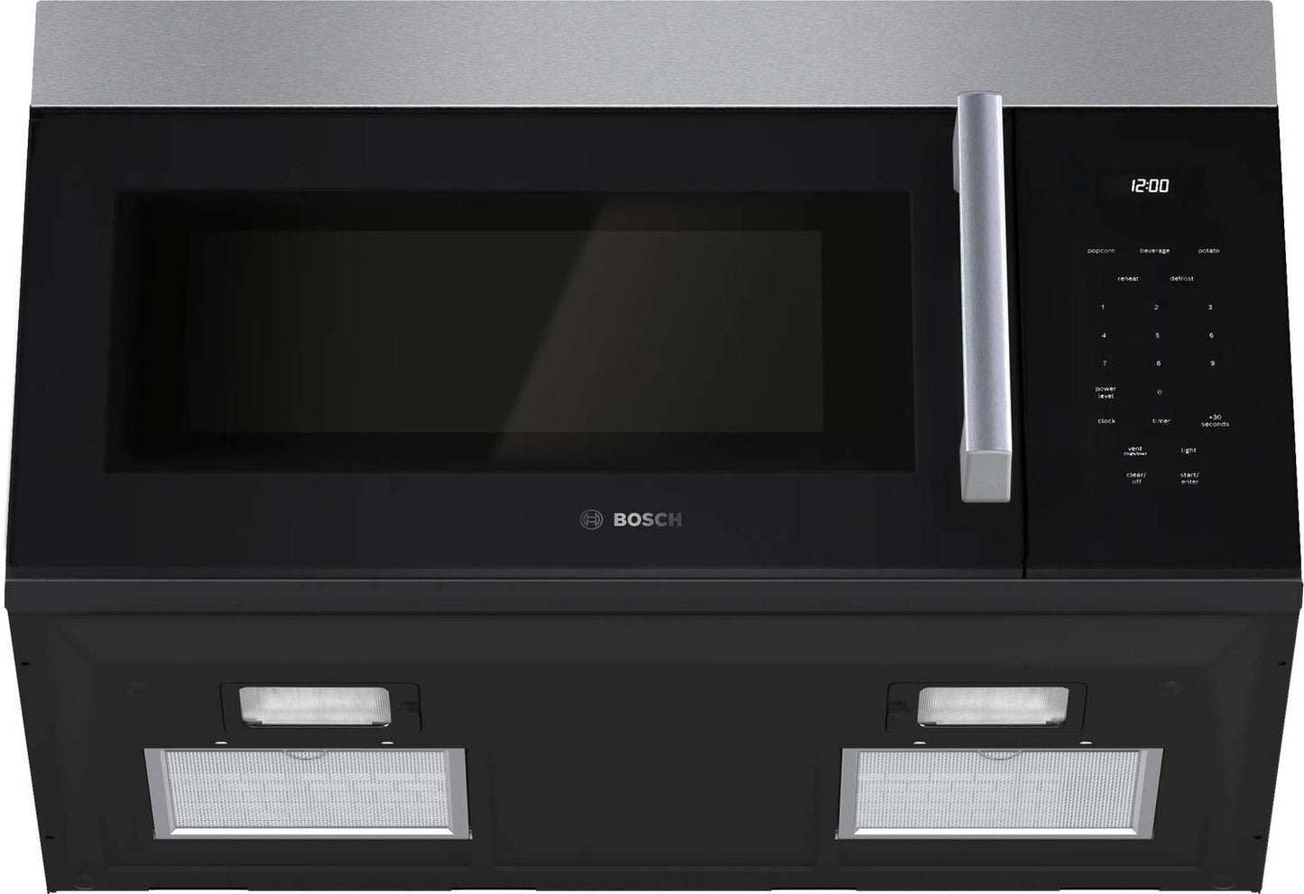 Bosch HMV1055U 100 Series, Over-The-Range Microwave, 30'', Door Hinge: left, Stainless steel