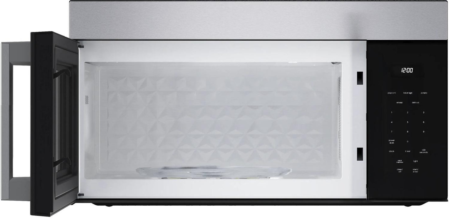 Bosch HMV1055U 100 Series, Over-The-Range Microwave, 30'', Door Hinge: left, Stainless steel