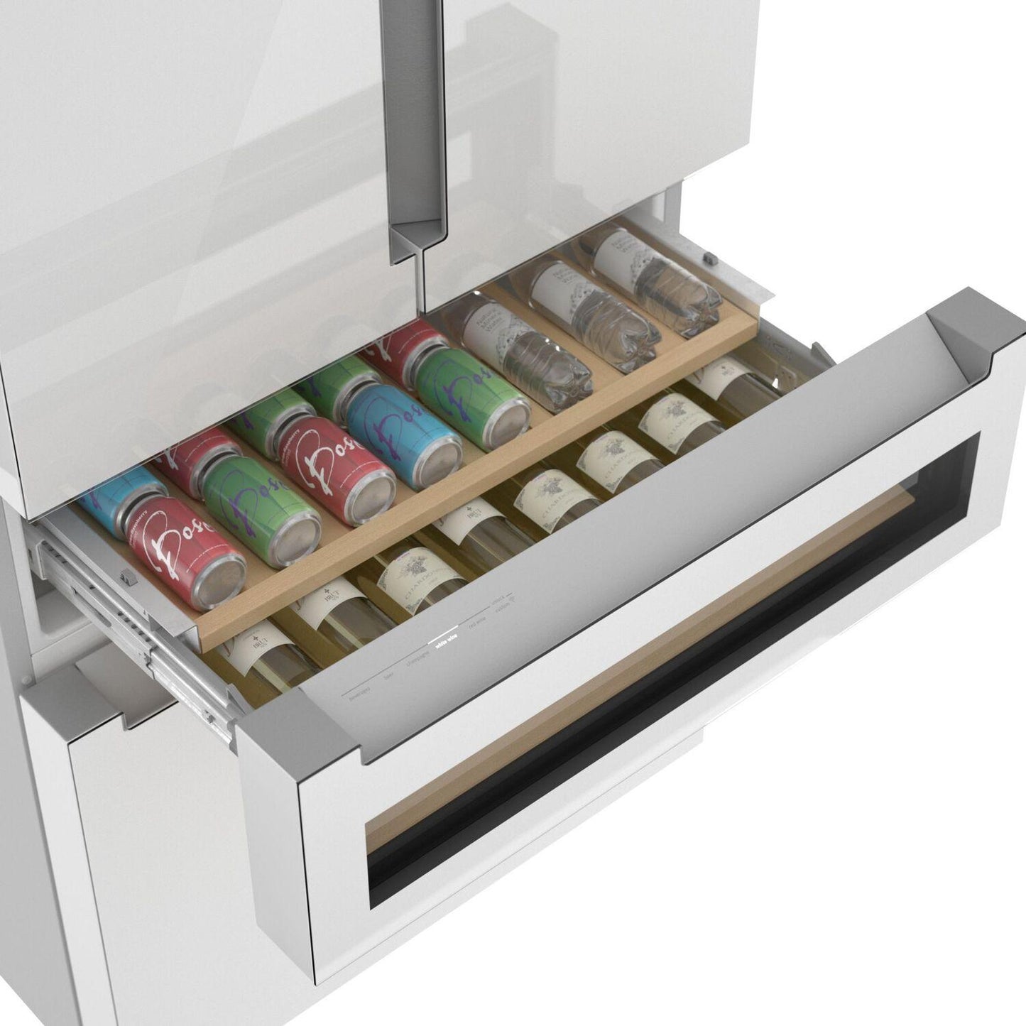 Bosch B36CL81ENW 800 Series, French Door Bottom Mount Refrigerator, Glass door, 36'', White, Total No Frost