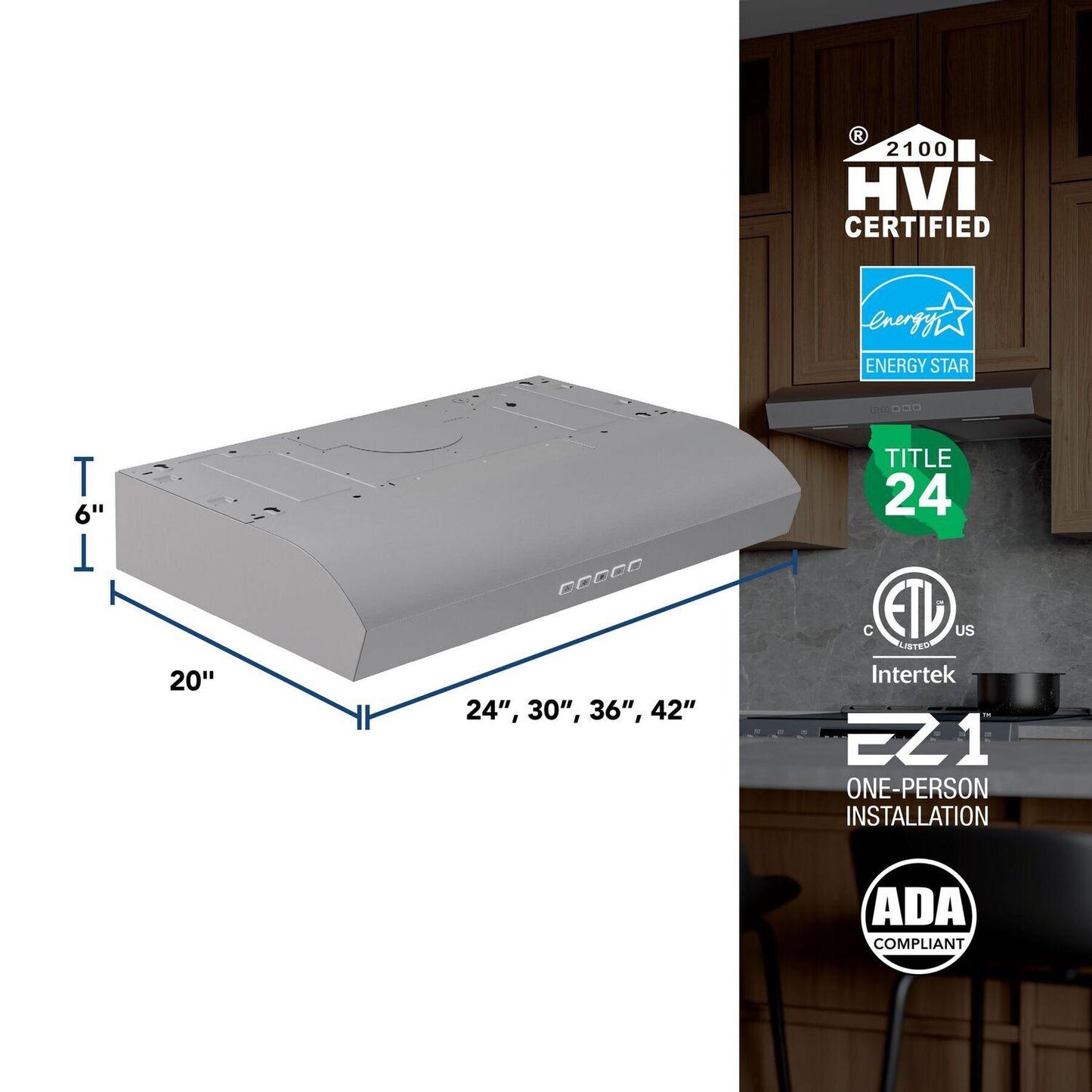 Broan MTR2363SS Mantra 36-Inch 350 MAX Blower CFM 1.5 Sones Stainless Steel Range Hood