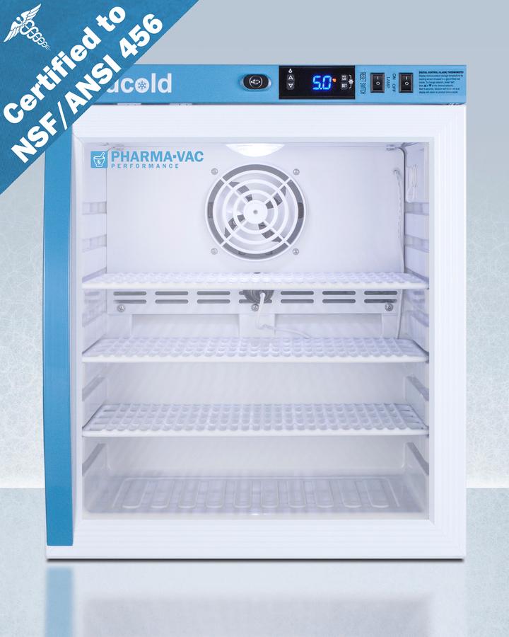 Summit ARG1PV456 1 CU.FT. Compact Vaccine Refrigerator, Certified To Nsf/ansi 456 Vaccine Storage Standard