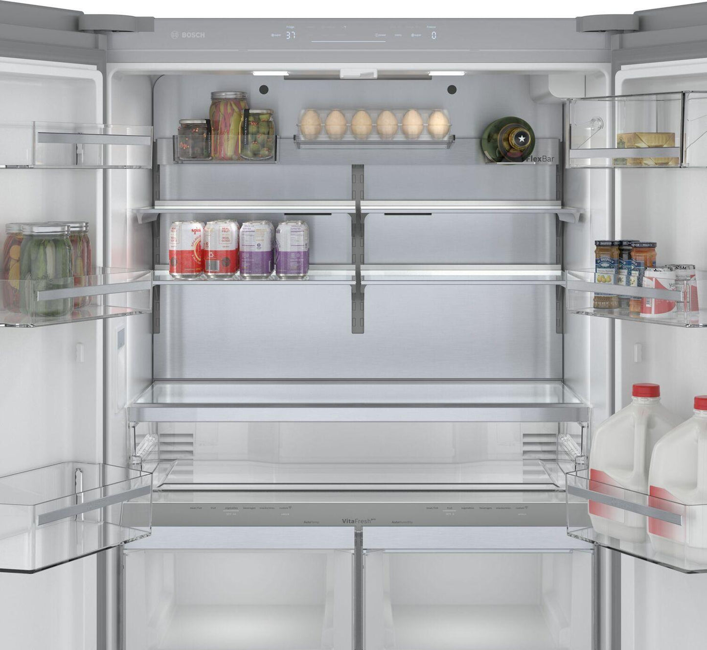 Bosch B36CT80SNS 800 Series, French Door Bottom freezer, multi door, 36'', Brushed steel (with anti-fingerprint)