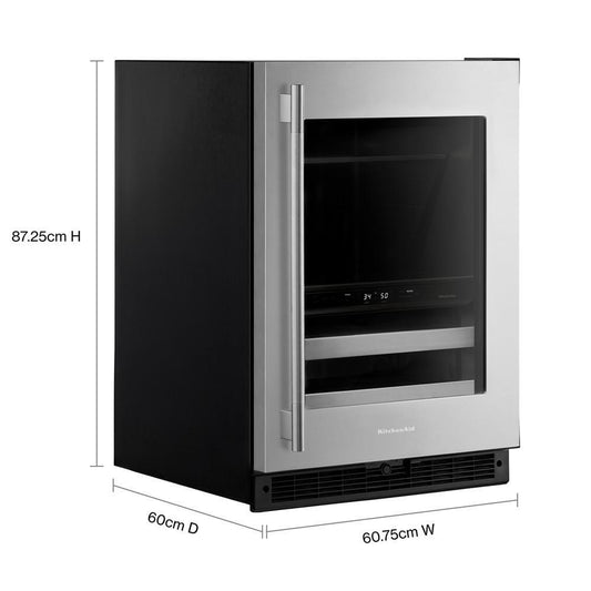 Kitchenaid KUBR524SSB 24" Beverage Center with Glass Door and Metal-Front Racks