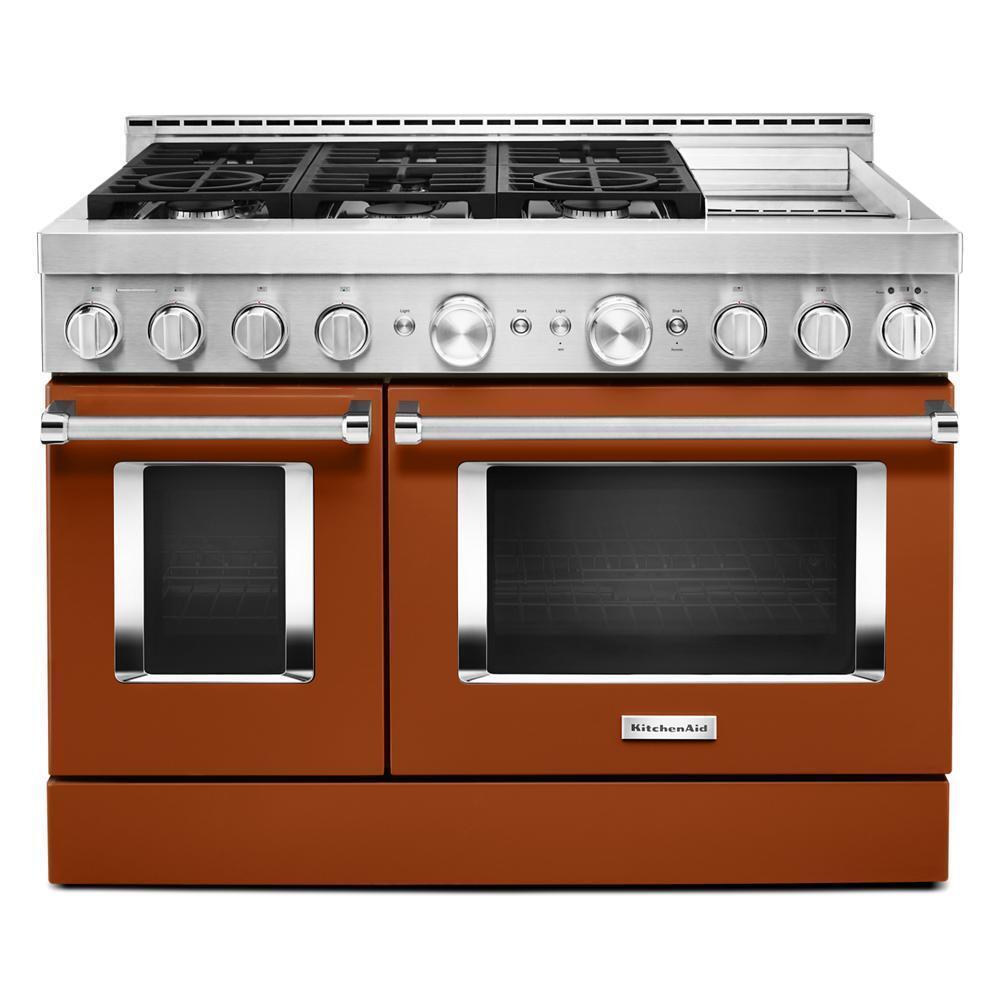 KFGC558JSC KitchenAid® 48'' Smart Commercial-Style Gas Range with Griddle
