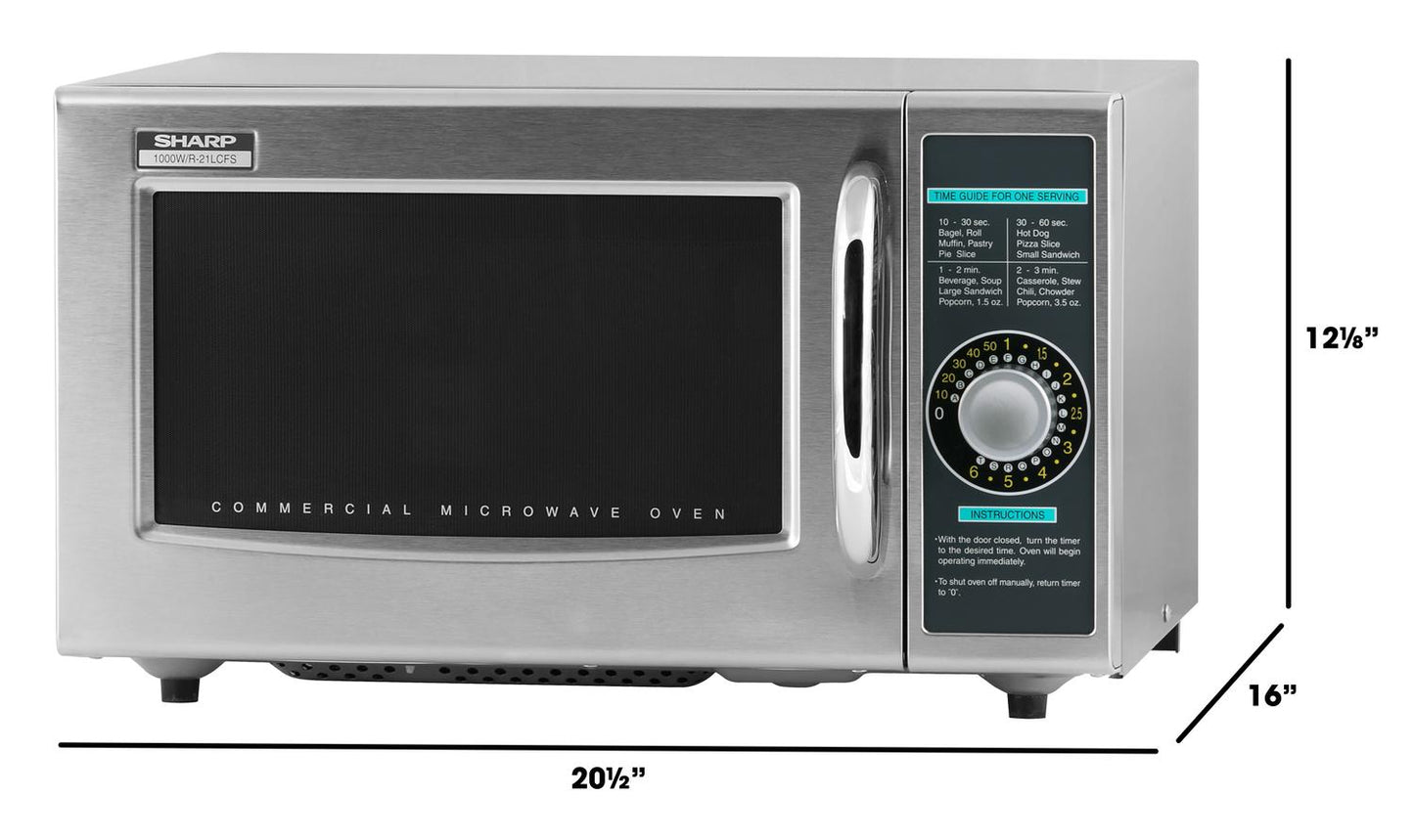 Sharp R21LCFS Medium-Duty Commercial Microwave Oven With 1000 Watts