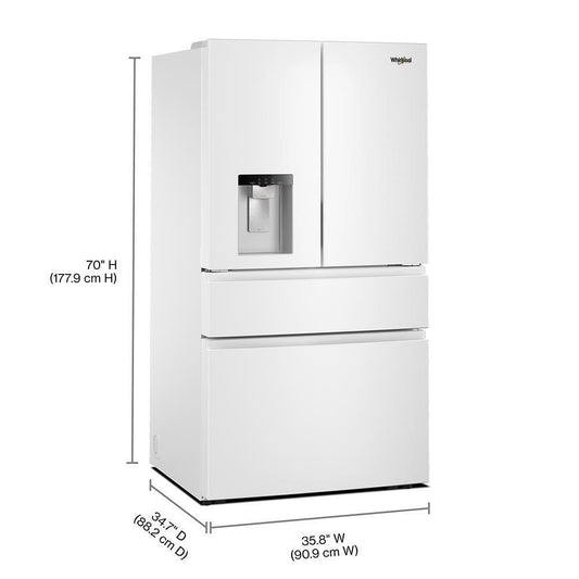 WRMF3536SW Whirlpool® 29 Cu. Ft. Family-Sized Capacity French Door Refrigerator with Flexible Temperature Drawer