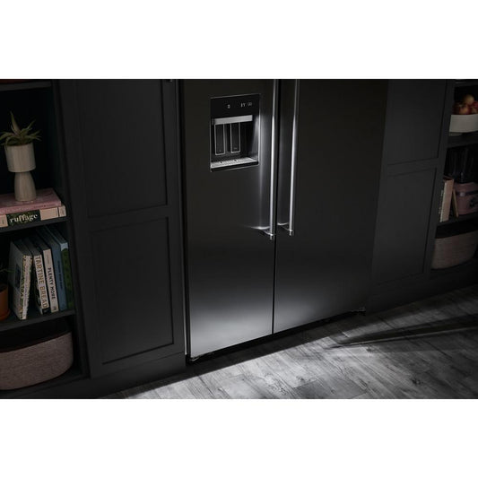 Kitchenaid KBSD708MBS 29.4 Cu. Ft. 48" Built-In Side-by-Side Refrigerator with Ice and Water Dispenser