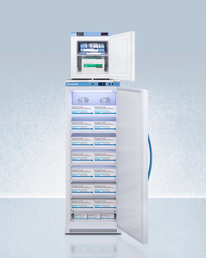 Summit ARS12PVFS24LSTACKMED2 24" Wide All-refrigerator/all-freezer Combination