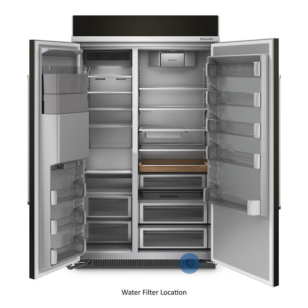 Kitchenaid KBSD708MBS 29.4 Cu. Ft. 48" Built-In Side-by-Side Refrigerator with Ice and Water Dispenser