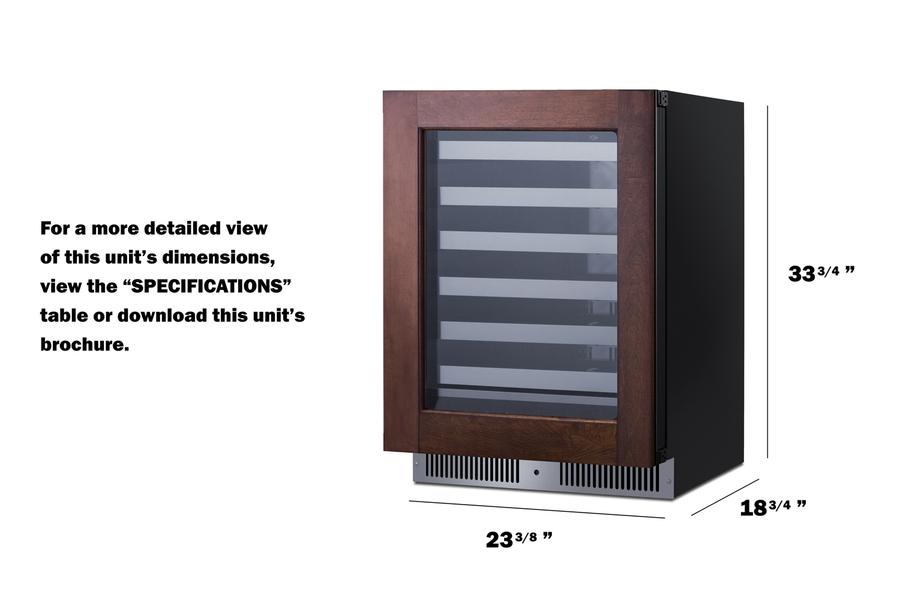 Summit SDHW2442PNR 24" Wide Built-in Wine Cellar (panel Not Included)